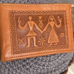 SOFT hand tooled bi fold wallet - never used!